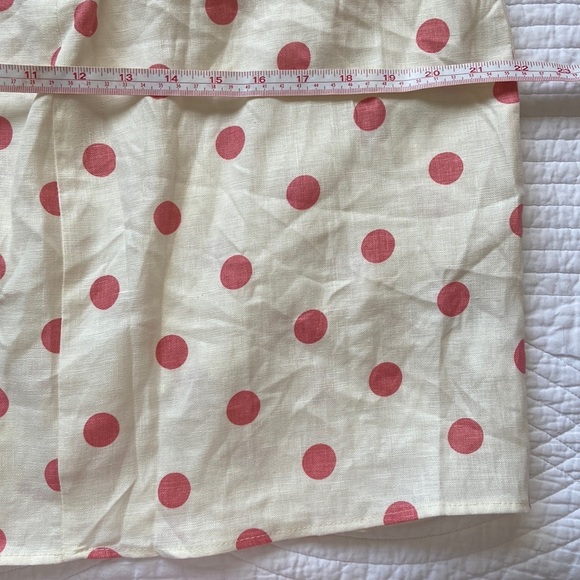 Reformation Turnip Andie Mini Dress Linen Cream Polka Dot Blush Pink 12 NWT - Picture 13 of 17